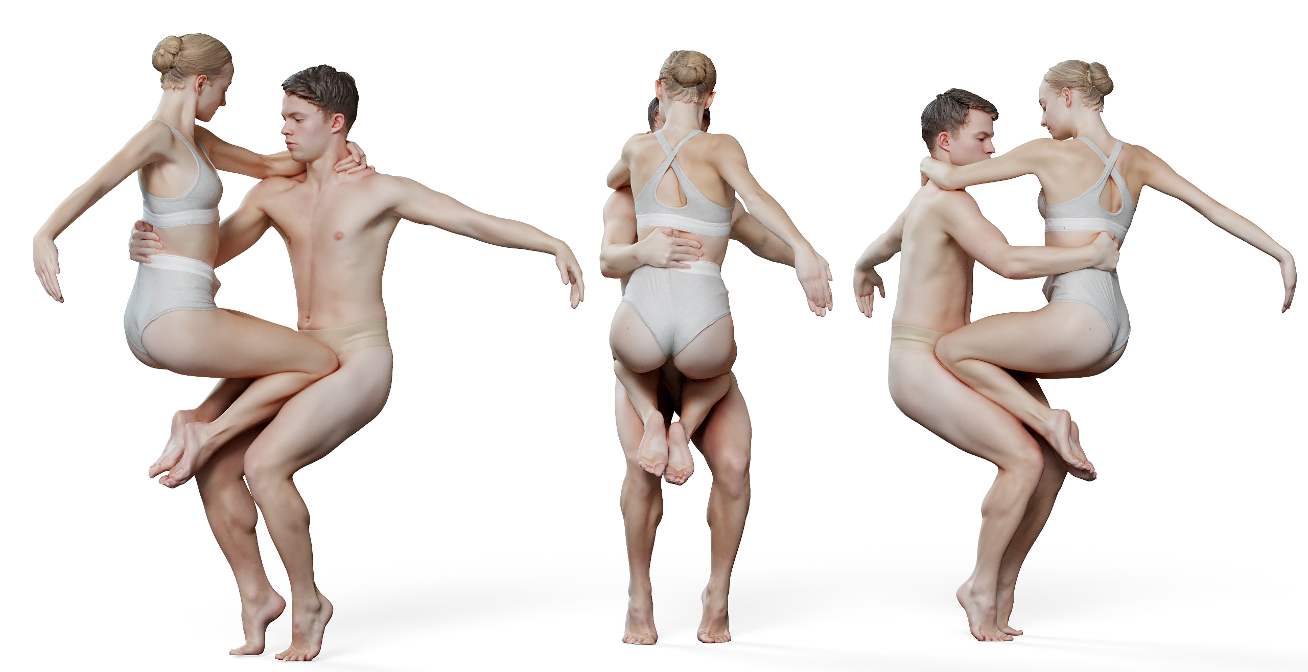 3D Ballet Duet post render zbrush